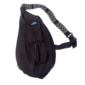 Kavu Canvas Rope Sling Bag Crossbody Black Backpack Adjustable Strap Utility